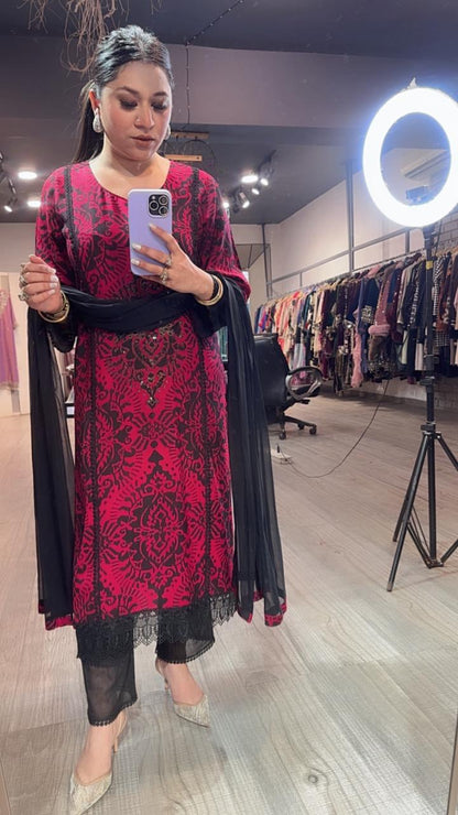 Saanjh Cotton Digital Designer Suit