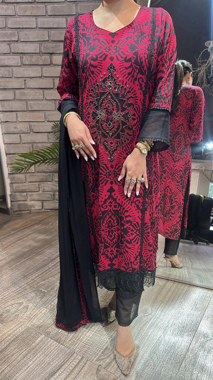 Saanjh Cotton Digital Designer Suit