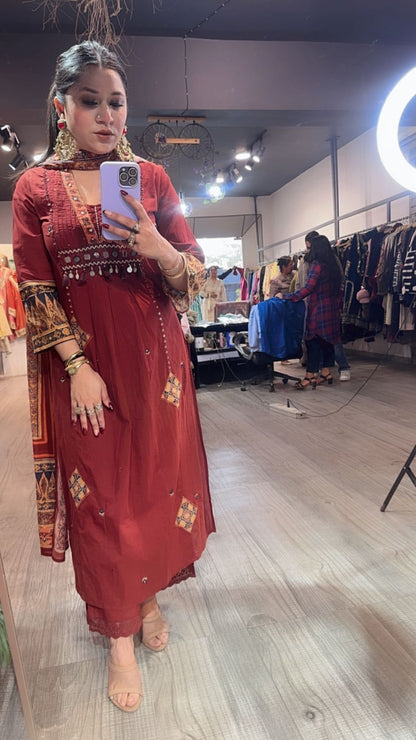 Khalista A-Line Cotton Designer Suit