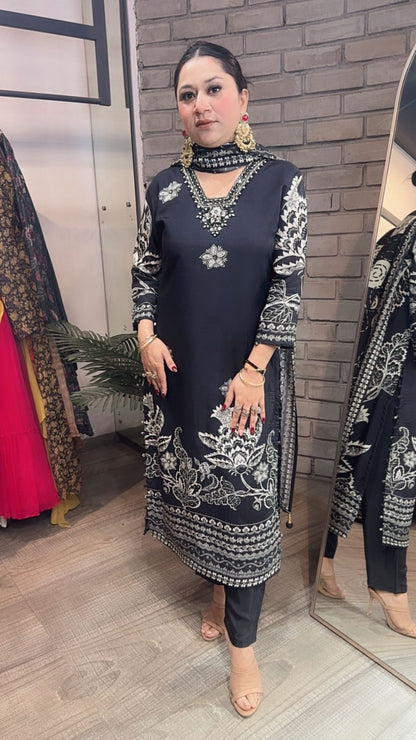Azeera Black white Digital Designer Suit