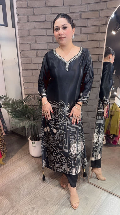 Ewoke Black Designer Tunic Set