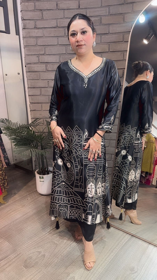 Ewoke Black Designer Tunic Set