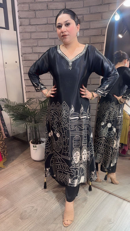 Ewoke Black Designer Tunic Set