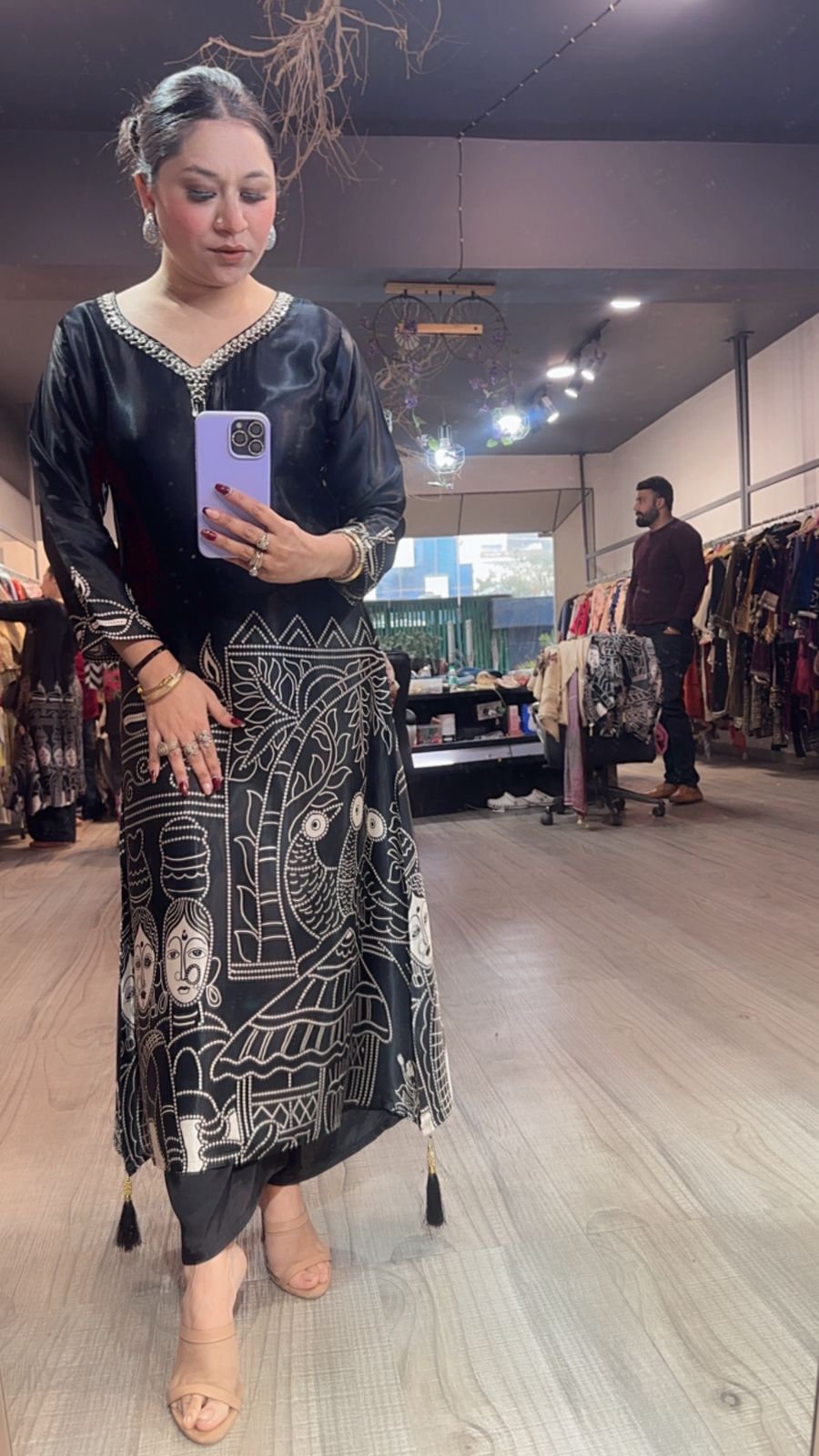 Ewoke Black Designer Tunic Set