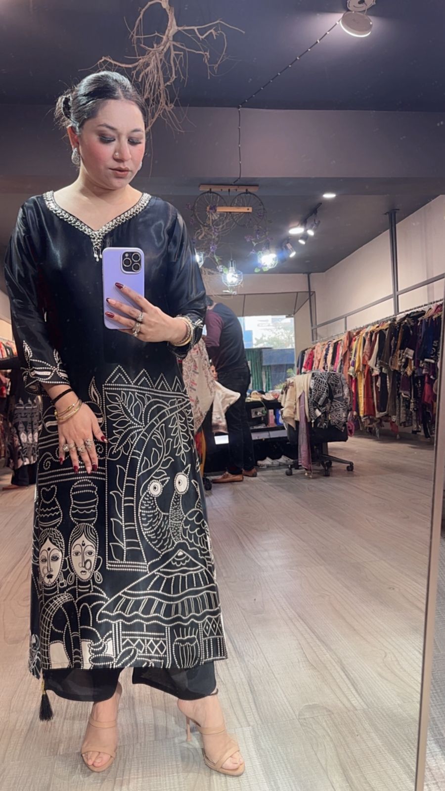 Ewoke Black Designer Tunic Set