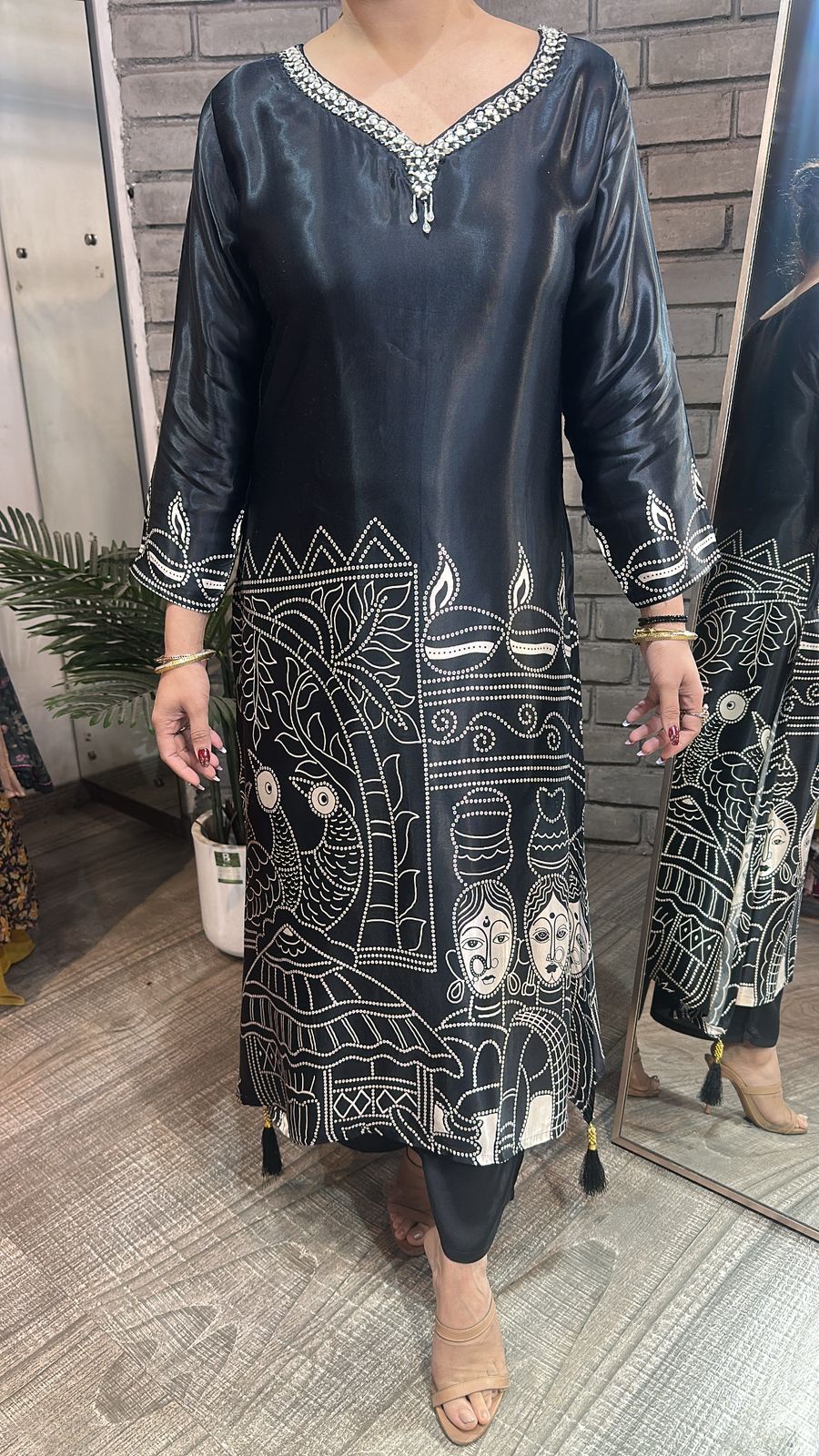 Ewoke Black Designer Tunic Set