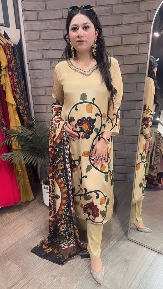 Bakson Beige Digital Designer Suit