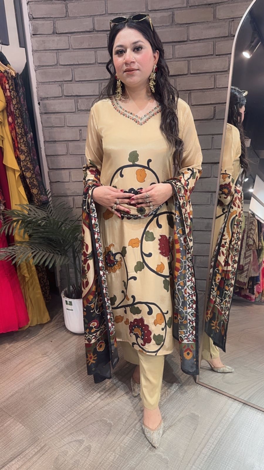 Bakson Beige Digital Designer Suit