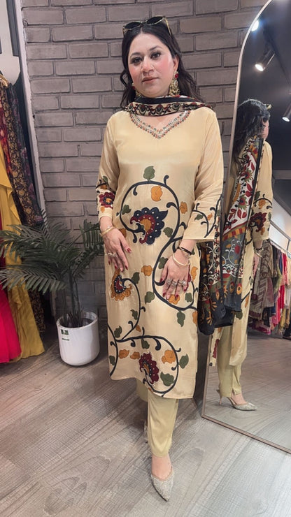 Bakson Beige Digital Designer Suit