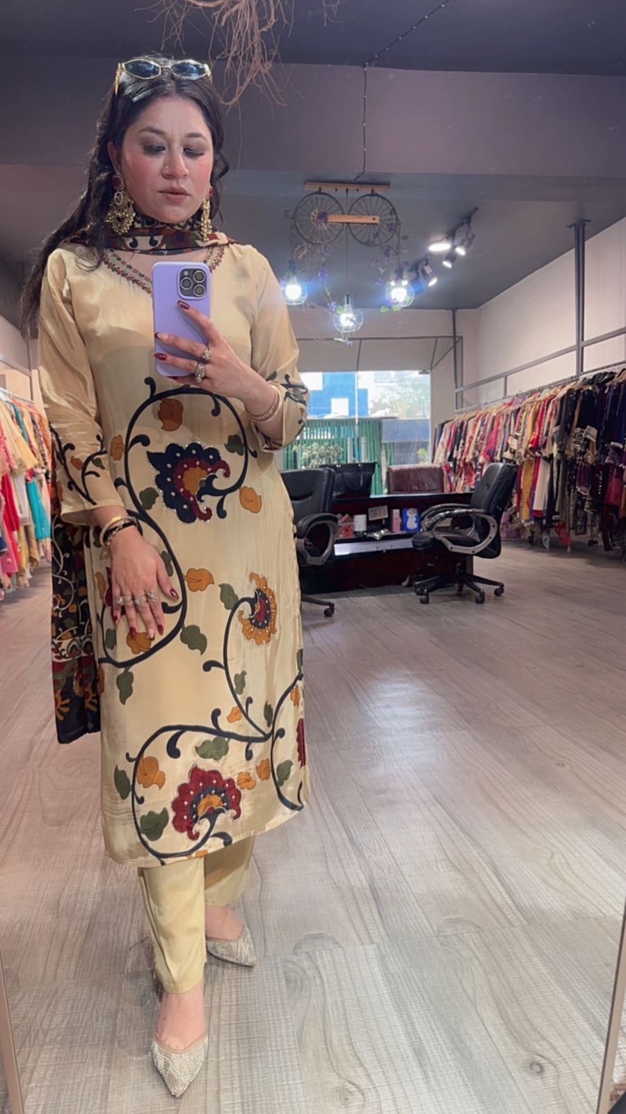 Bakson Beige Digital Designer Suit