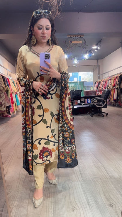 Bakson Beige Digital Designer Suit