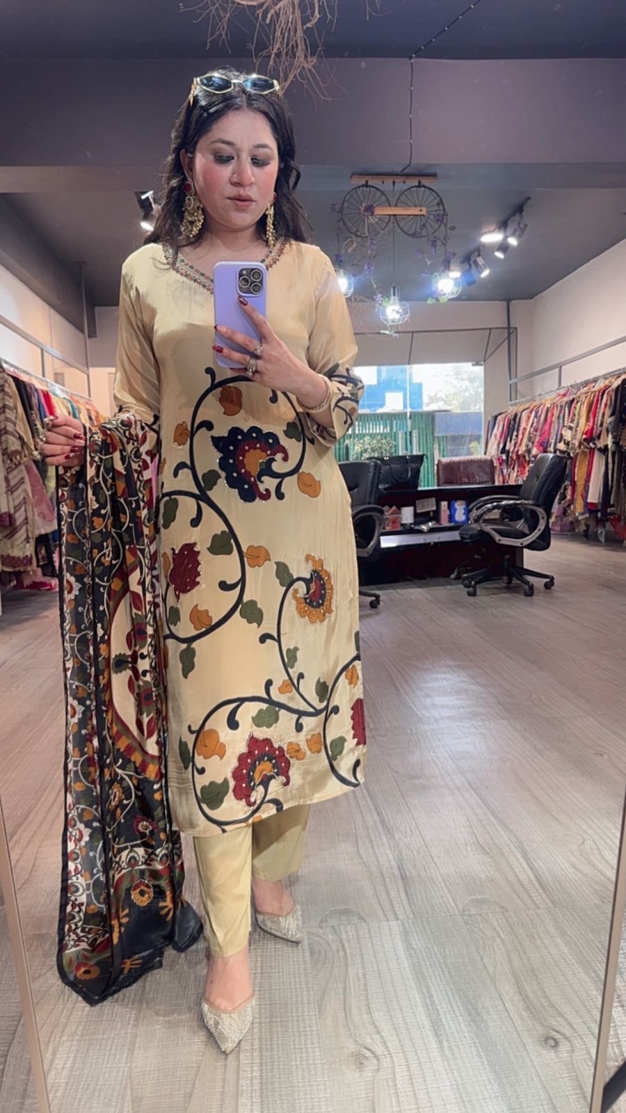 Bakson Beige Digital Designer Suit