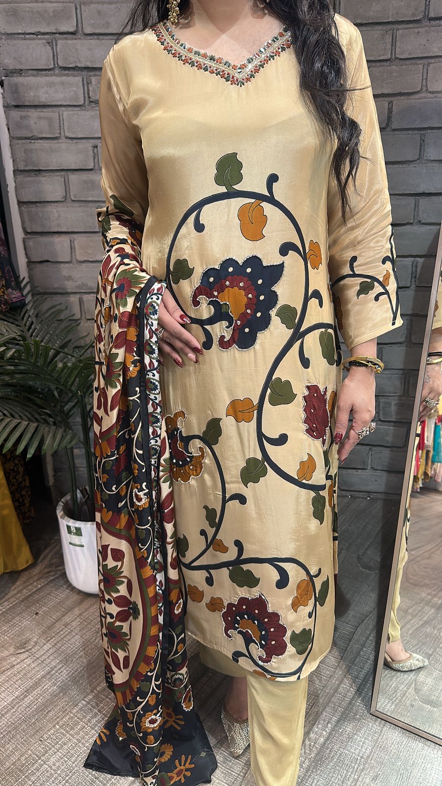 Bakson Beige Digital Designer Suit