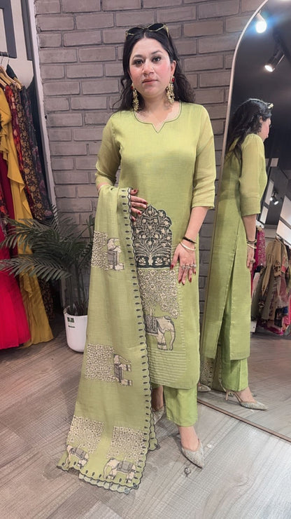 Naaz Pista Cotton Designer Suit