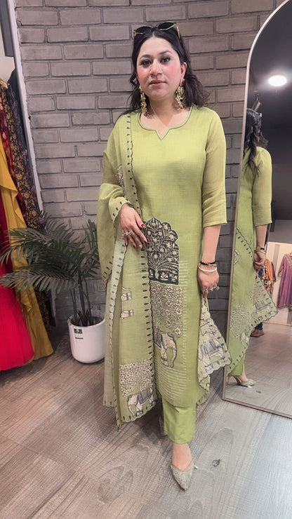 Naaz Pista Cotton Designer Suit