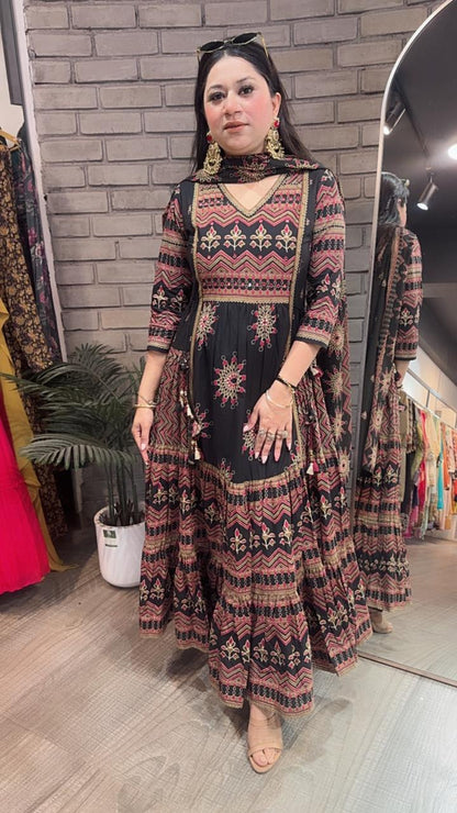 Naaz Black Designer Anarkali Suit