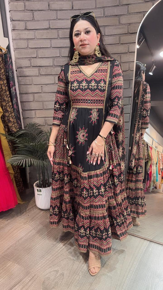 Naaz Black Designer Anarkali Suit