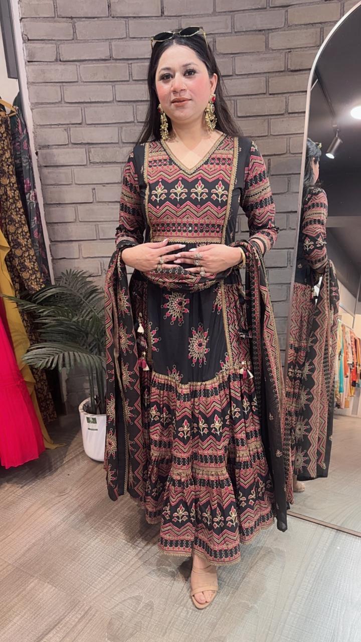 Naaz Black Designer Anarkali Suit