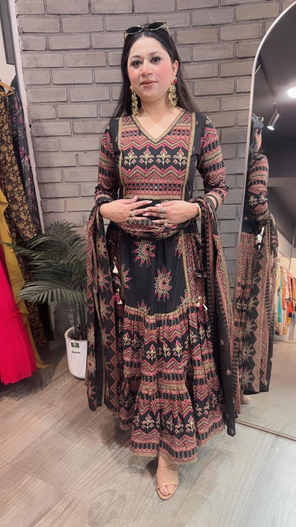 Naaz Black Designer Anarkali Suit