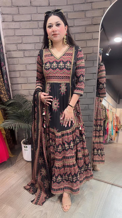 Naaz Black Designer Anarkali Suit