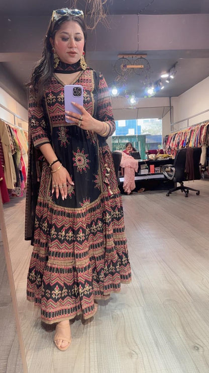 Naaz Black Designer Anarkali Suit