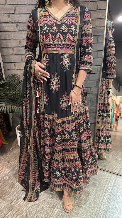 Naaz Black Designer Anarkali Suit