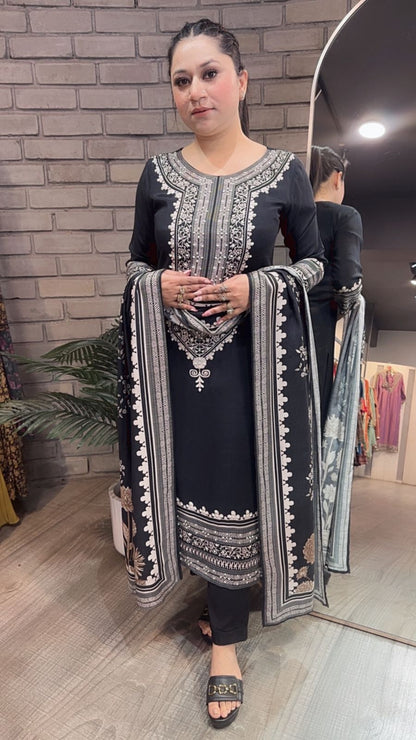 Forever Black white Designer Suit