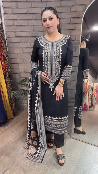 Forever Black white Designer Suit