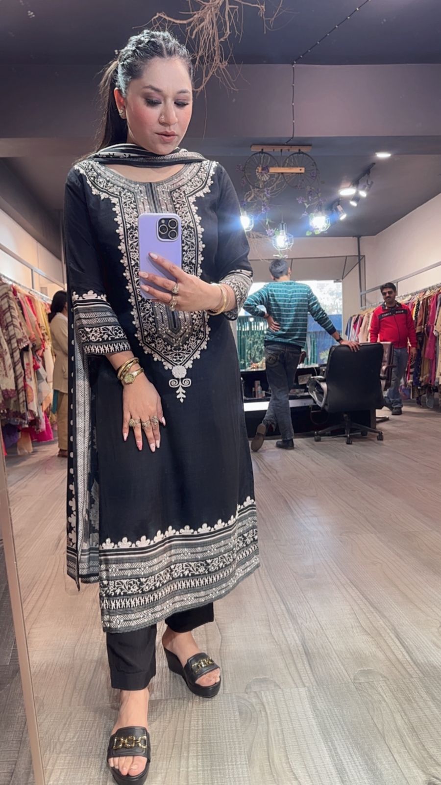 Forever Black white Designer Suit