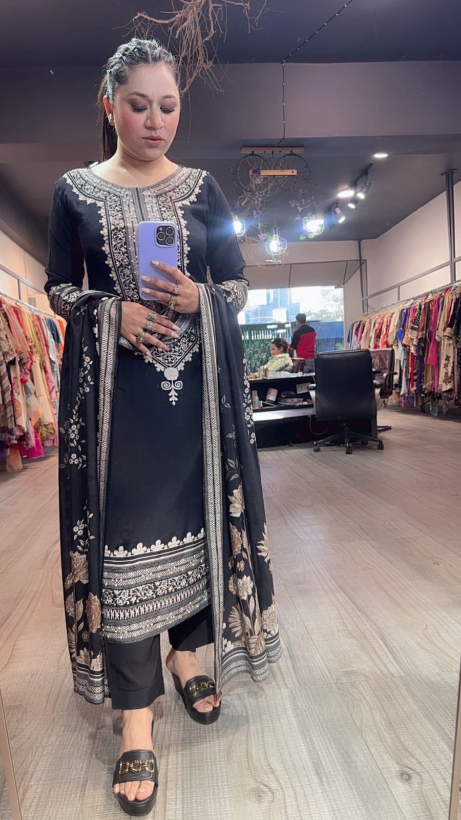 Forever Black white Designer Suit