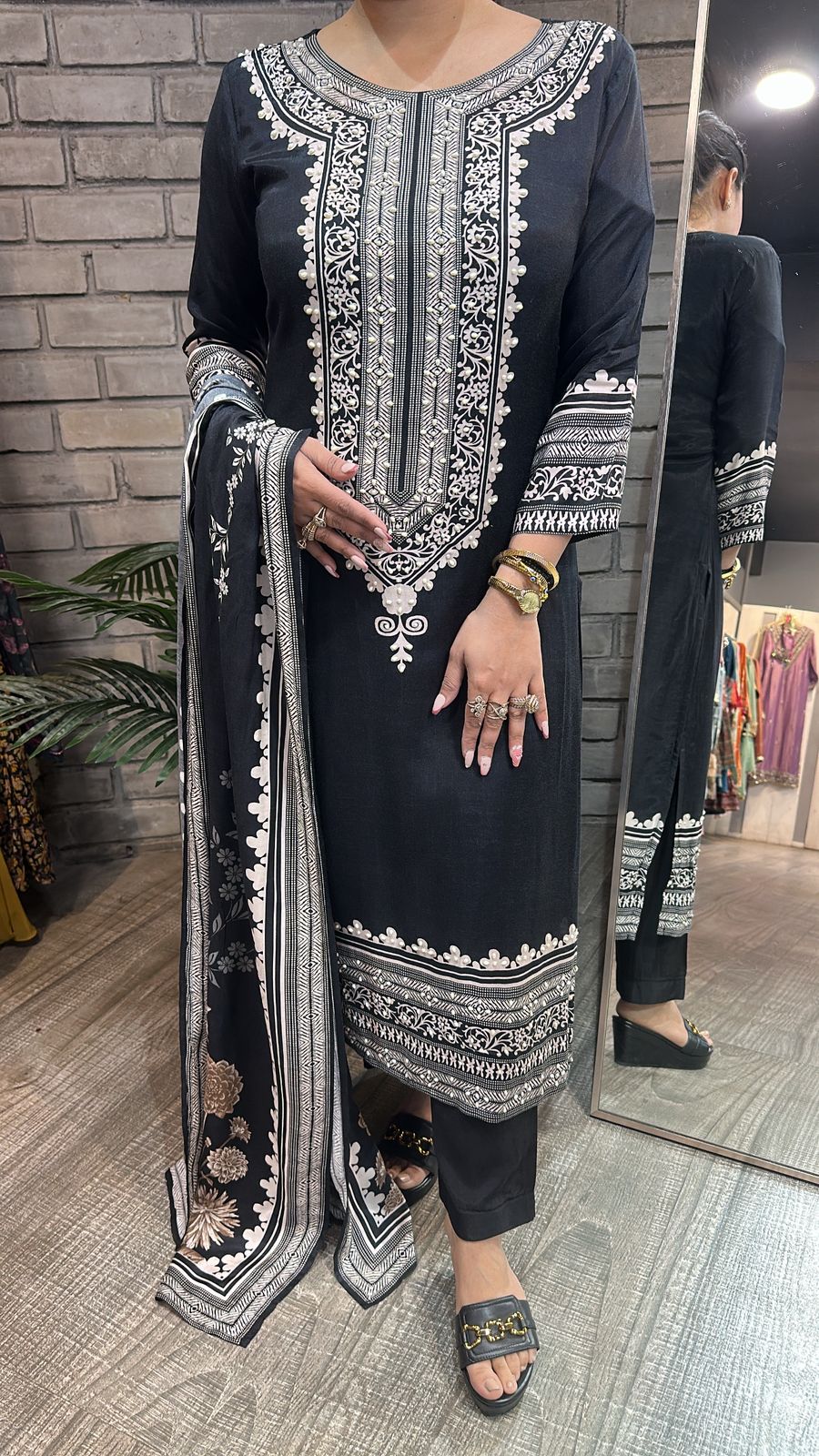 Forever Black white Designer Suit