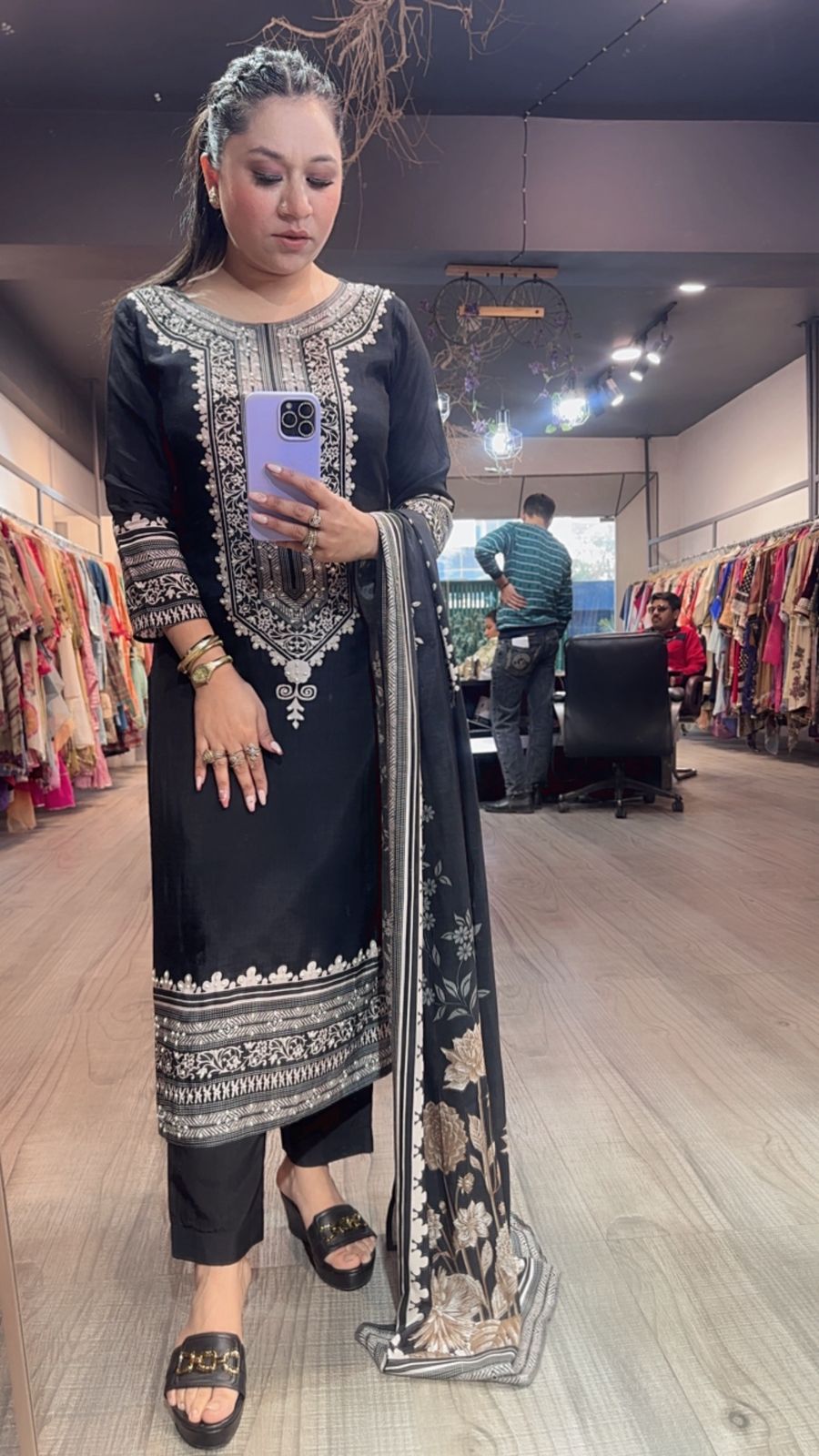 Forever Black white Designer Suit