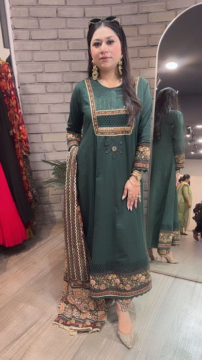 Akira Bottel Green Designer Anarkali Suit