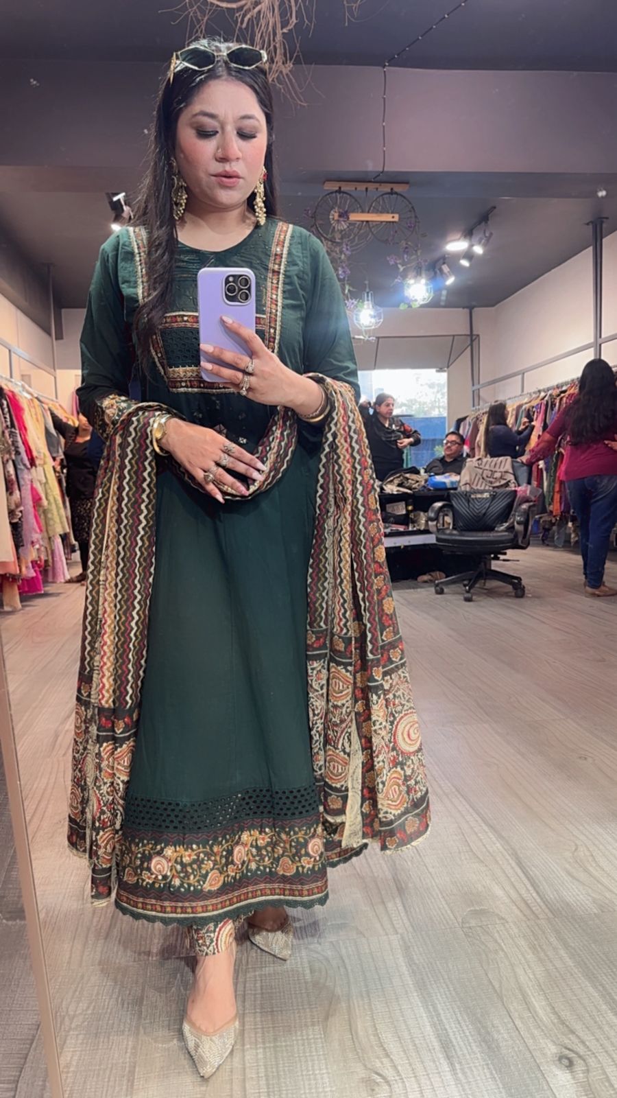 Akira Bottel Green Designer Anarkali Suit