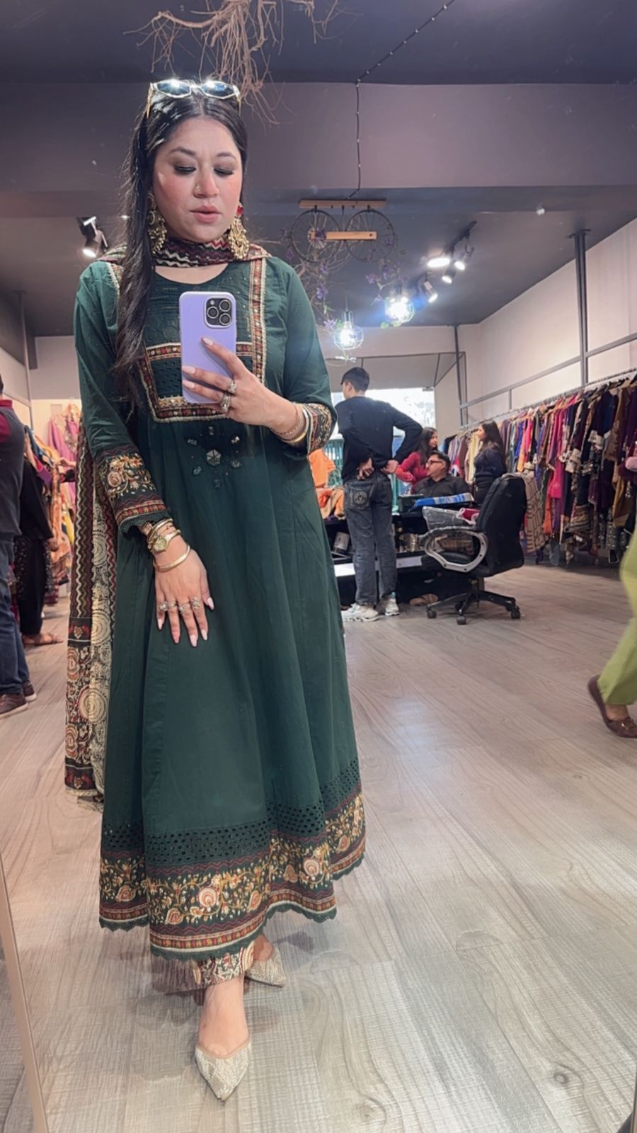 Akira Bottel Green Designer Anarkali Suit