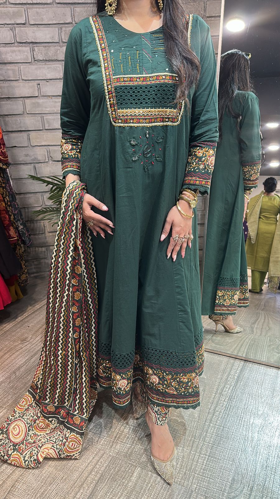 Akira Bottel Green Designer Anarkali Suit