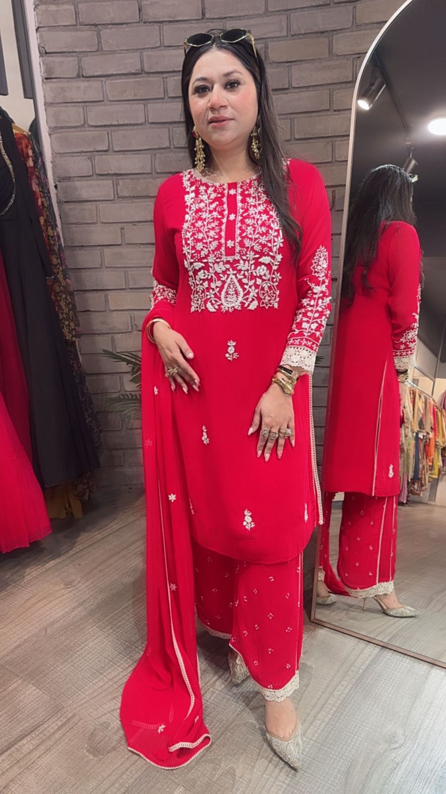 Cherish Red Designer Suit