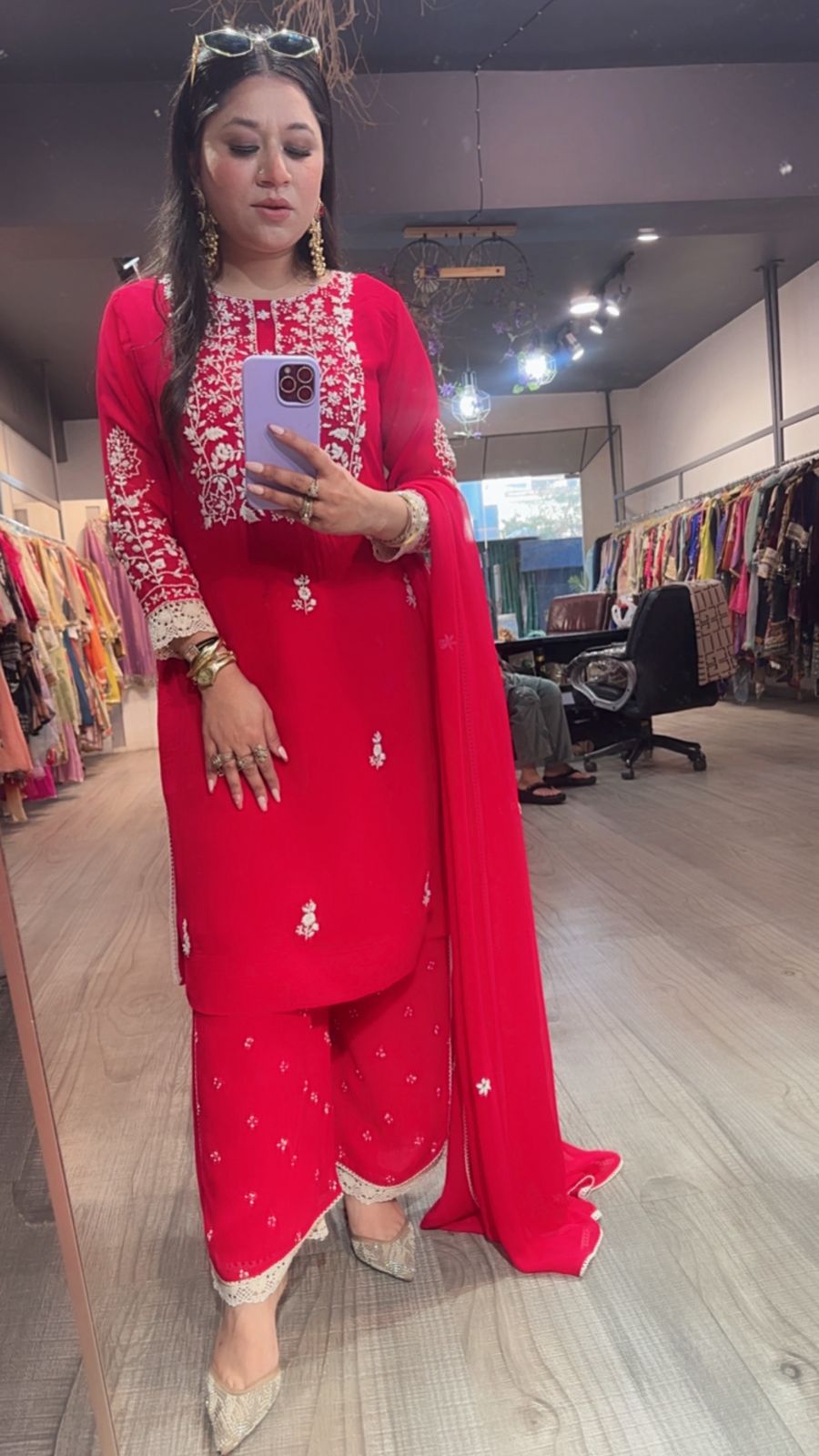 Cherish Red Designer Suit