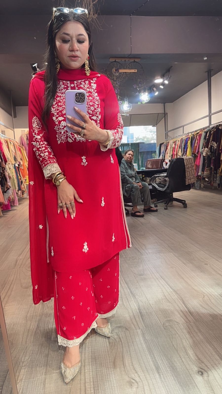 Cherish Red Designer Suit