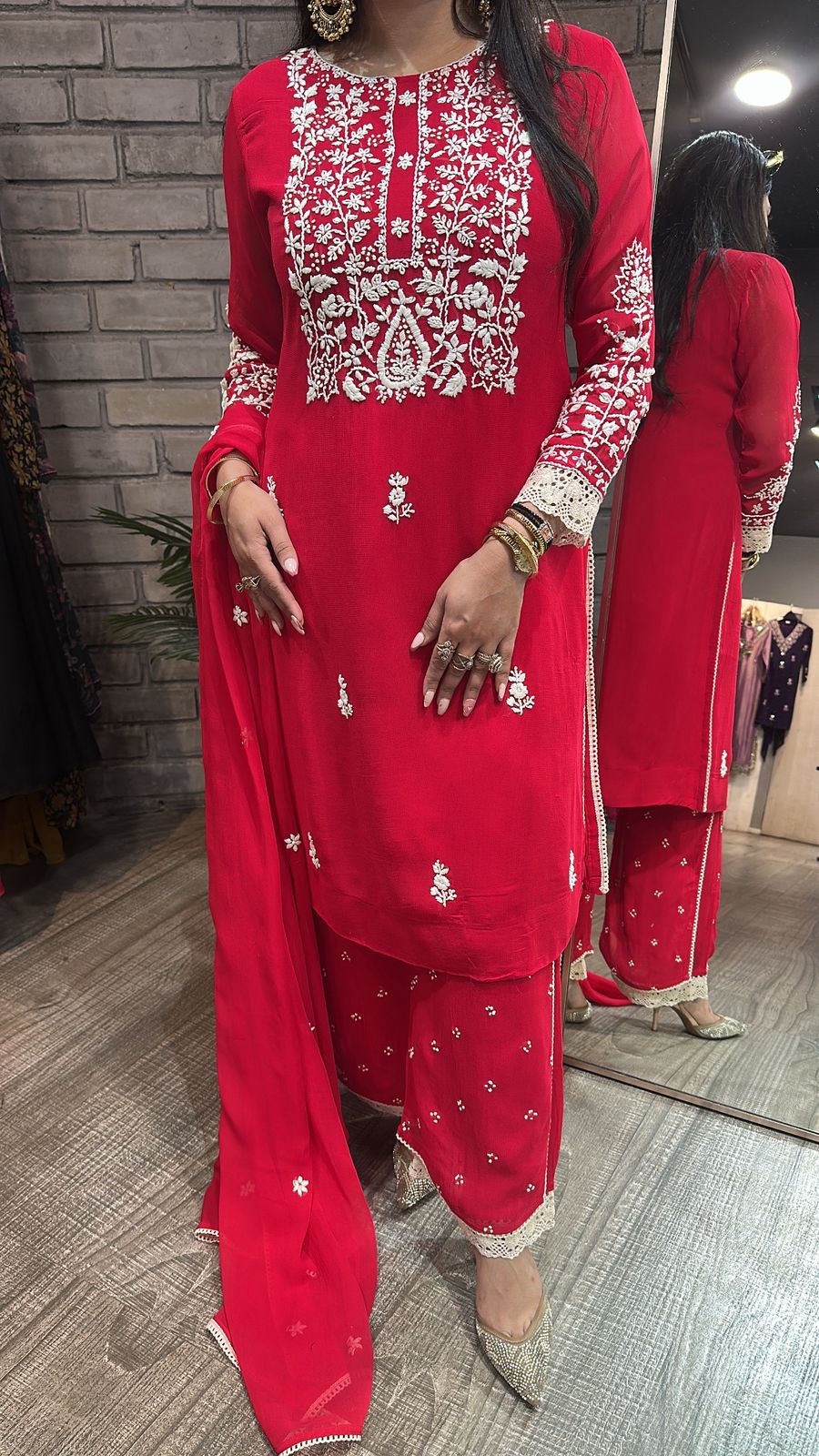 Cherish Red Designer Suit