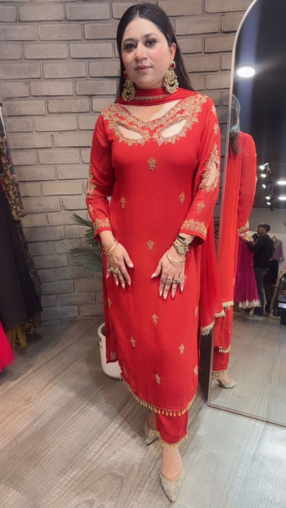 Kalidaar Rust Katdana Designer Suit