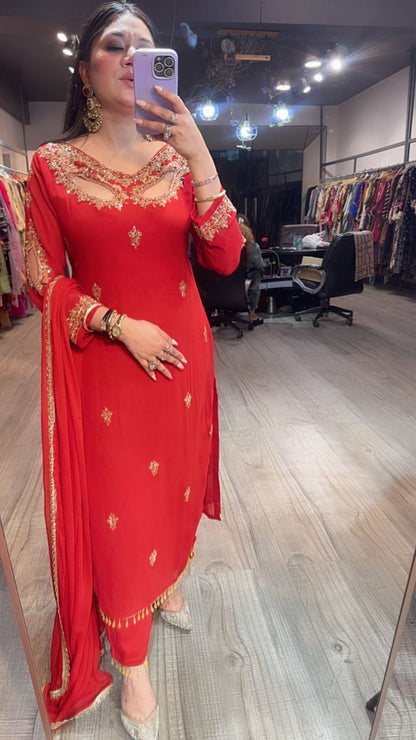 Kalidaar Rust Katdana Designer Suit