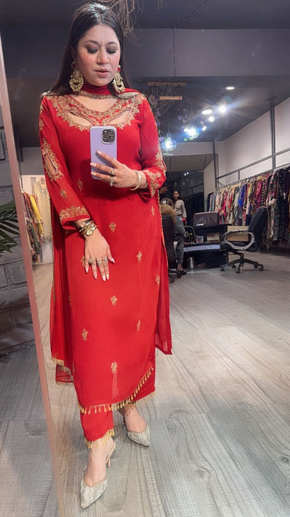 Kalidaar Rust Katdana Designer Suit