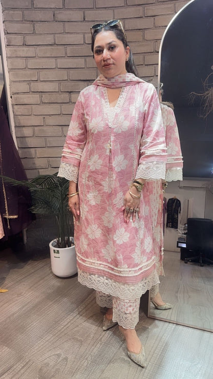 Zinnia Designer A-Line Cotton Suit