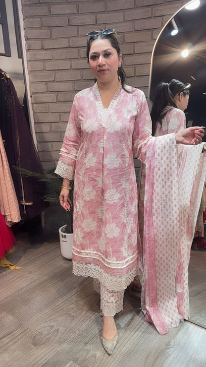 Zinnia Designer A-Line Cotton Suit