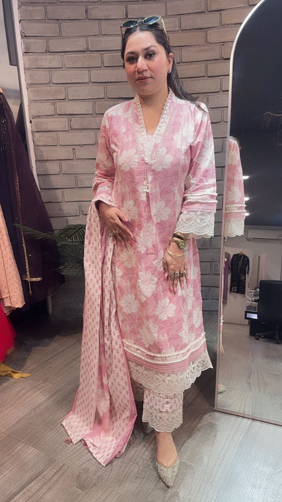 Zinnia Designer A-Line Cotton Suit