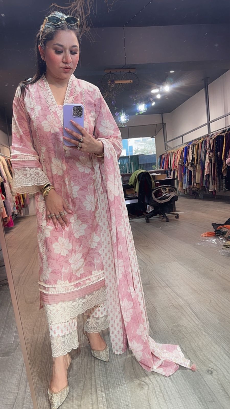 Zinnia Designer A-Line Cotton Suit