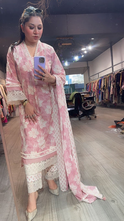 Zinnia Designer A-Line Cotton Suit