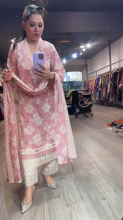 Zinnia Designer A-Line Cotton Suit