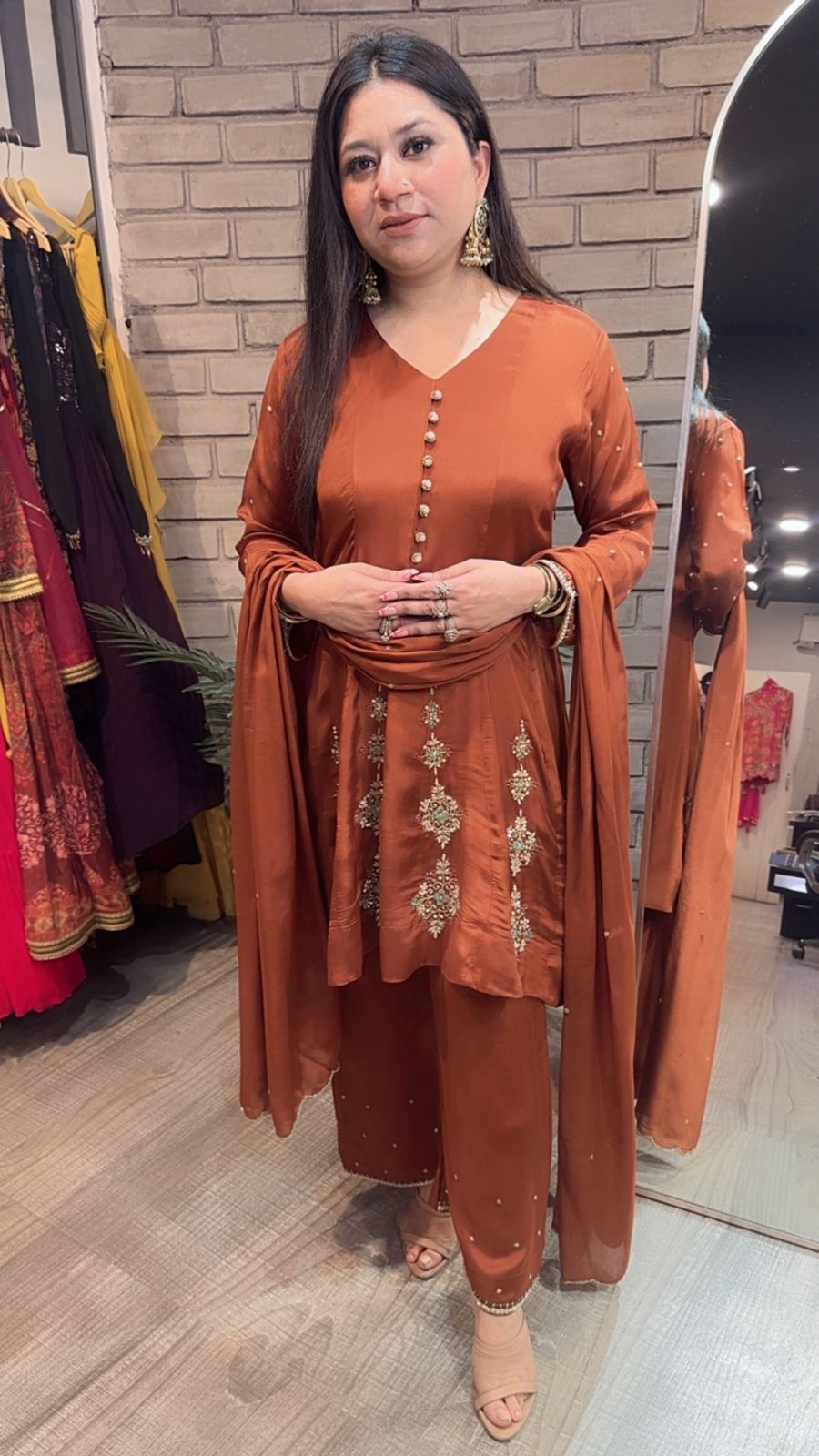 Nyrika Copper Designer Suit